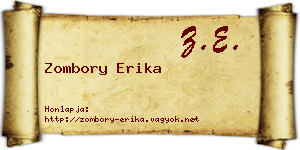 Zombory Erika névjegykártya